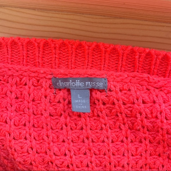 Charlotte Russe Neon Pink Cropped Sweater - Picture 5 of 5